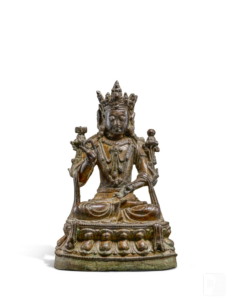 明 銅漆金菩薩坐像